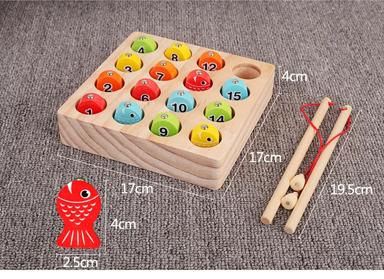 Bigjigs Toys aus Holz Magnetic Fishing Game Magnettafel Spielset Rod 