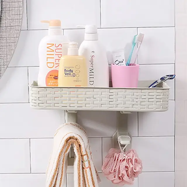 Double Layer Imitation Rattan Made Of Nail Free Storage Shelves Double Layer Imitation Rattan Made Of Nail Free Storage Shelves Toilet Cover Bathroom Basket