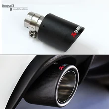 54mm / 114mm Carbon fiber + Stainless Steel Universal Auto Akrapovic Exhaust Tip Tailtip End Pipe For BMW Tail Tip 1 Piece