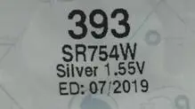 Бесплатная доставка 10 шт./лот SR754W 393 1 55 в батарейки для часов из оксида серебра