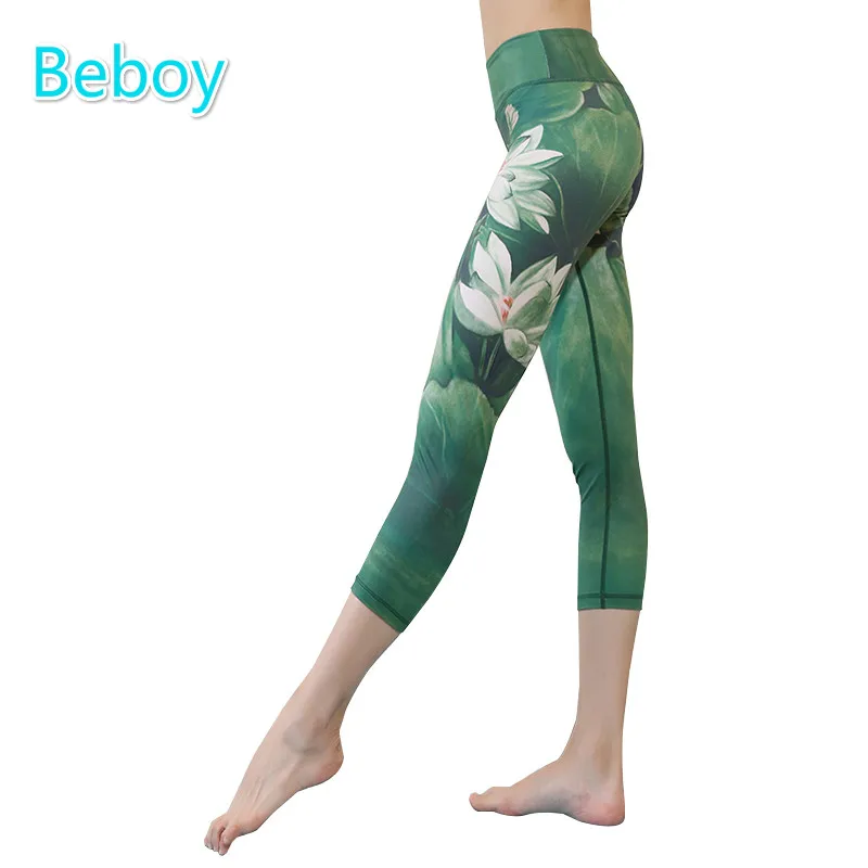 Prix pour Beboy Chinois Style Imprimé Yoga Capri Pantalon Femmes Extensible Taille Haute Yoga Legging Collants de Sport Formation Fitness Leggings Prix pour Beboy Chinois Style Imprimé Yoga Capri Pantalon Femmes Extensible Taille Haute Yoga Legging Collants de Sport Formation Fitness Leggings