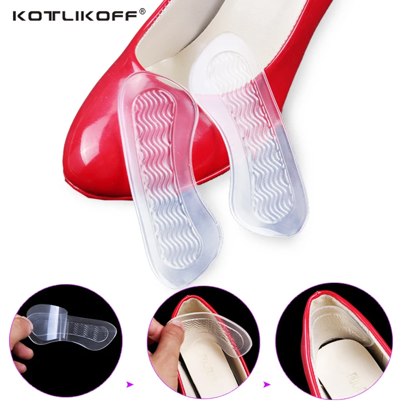 

1 Pair High Quality Gel Silicone Anti-slip Heel Back Liner Shoe Insole Cushion Pads for Protect Feet from Blisters and Foot Pain