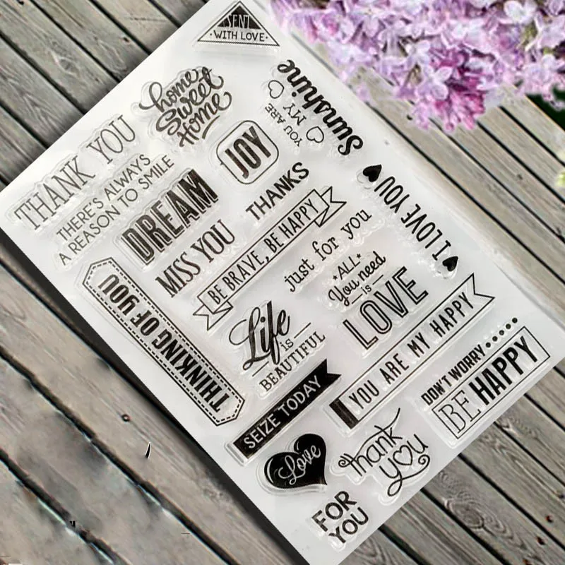 

Letter Message Silicone Transparent Clear Stamps Seals for DIY Scrapbooking Card Making Photo Album Decorative Crafts