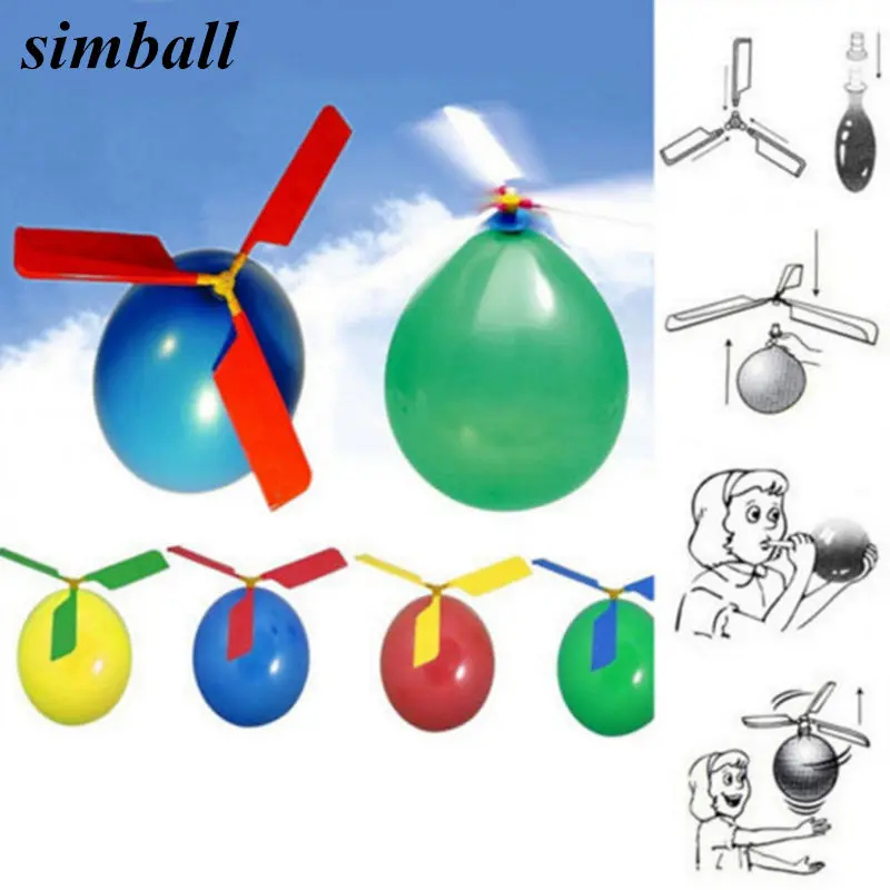 1 шт. воздушный шар вертолет игрушка забавный шарик Ortable открытый вертолет Летающий для детей день рождения подарок на день детей