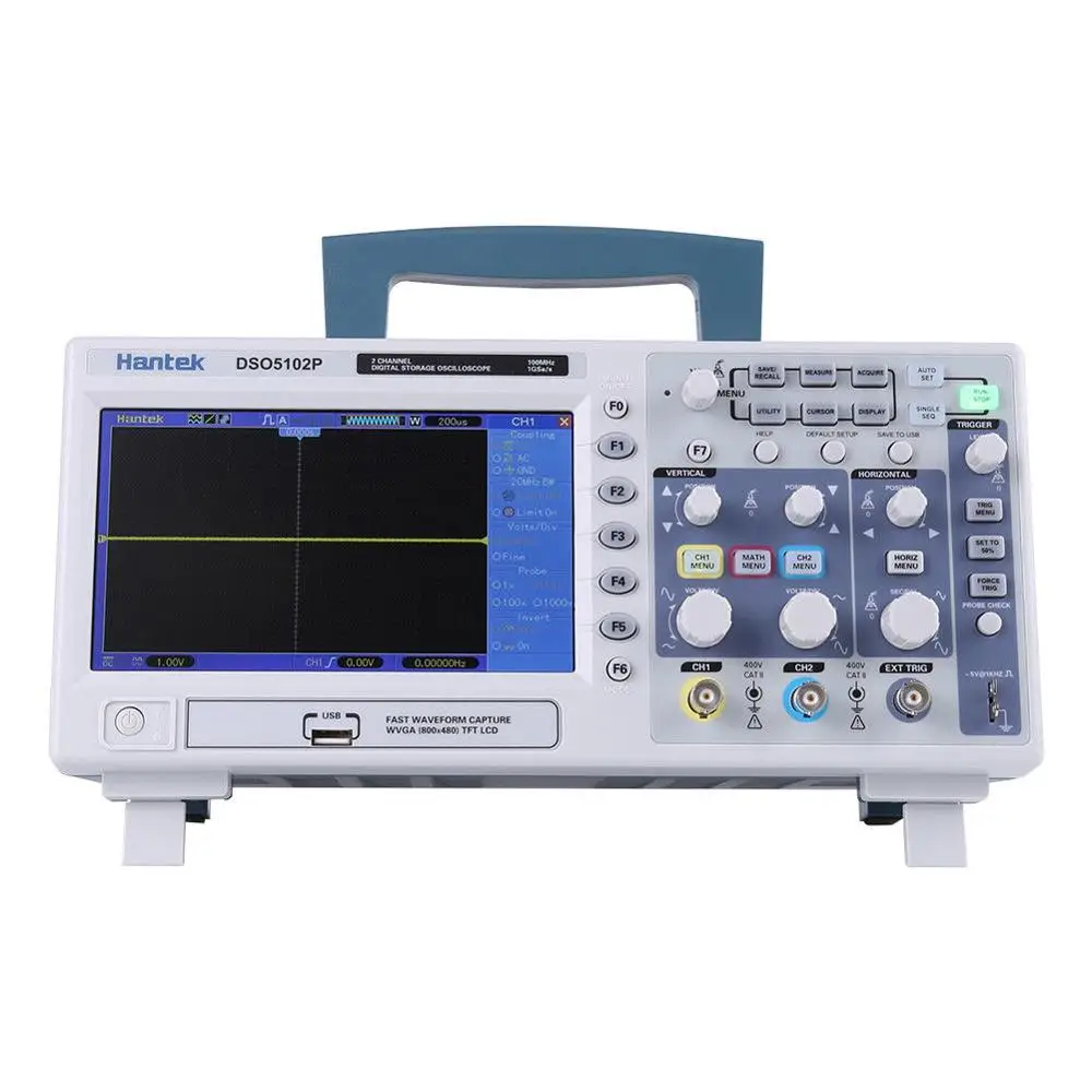 Цифровой осциллограф Hantek DSO5102P Портативный Осциллограф 2 канала 100 МГц USB Ручной