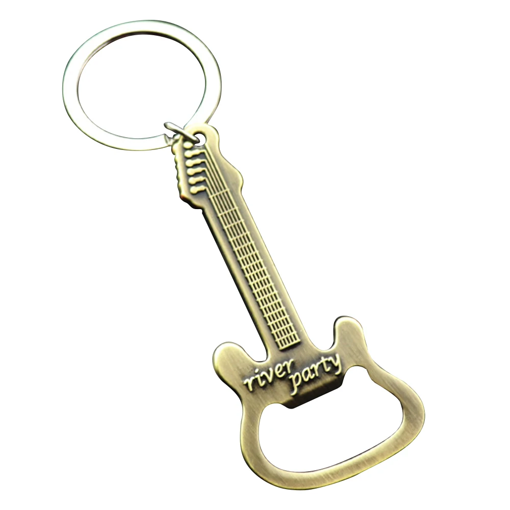 Креативная музыкальная гитара Металлическая открывашка для пивных бутылок, открытые брелки для ключей, переключатель с металлической подвеской, брелок для ног, открывалки для пива - Цвет: a2
