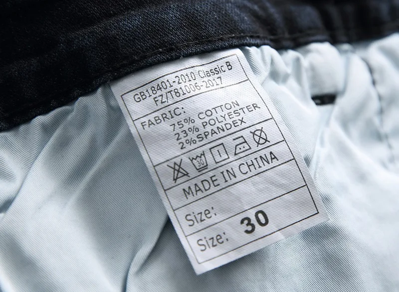 Новые стрейч брюки на молнии Украшенные джинсы мужская одежда с отверстиями и белый прилив мужские джинсы бренд 2019 проблемных