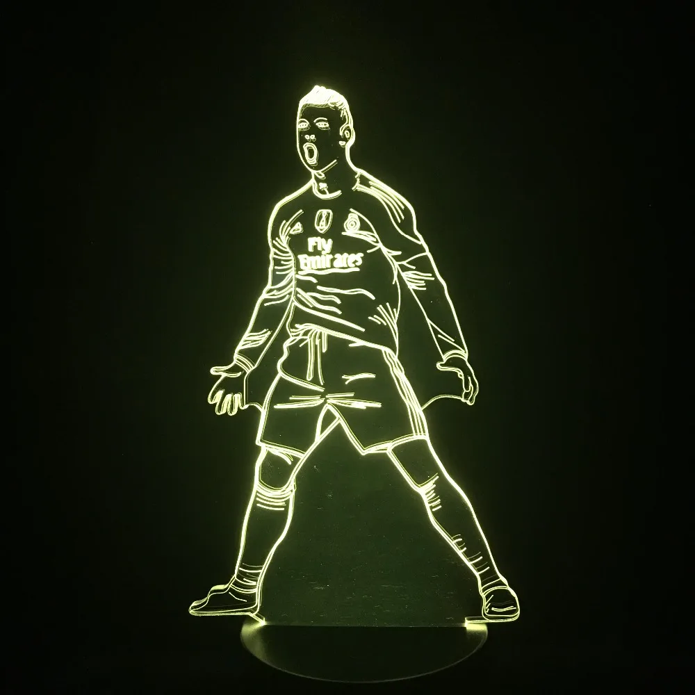 Футбольные футболисты CR7 светодиодный 3D футбольный стол лампа для дома спальни декоративный свет настроения Новинка подарки Прямая поставка