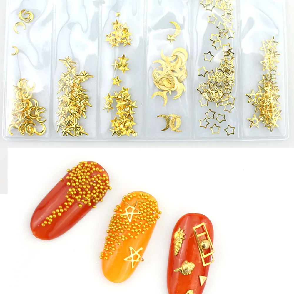 ERUIKA, 1 упаковка, смешанный 3D Металл, для украшения ногтей, золотой, серебряный, маникюрные аксессуары, сделай сам, заклепки, Декор, инструмент для дизайна ногтей