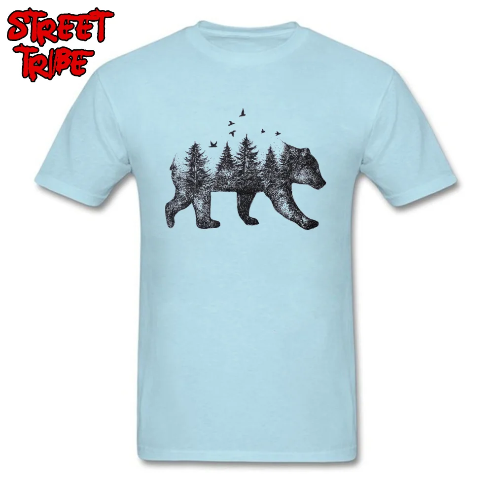 bear tattoo drawing nature Casual ostern Day All Cotton Crewneck Men Tees Funny T Shirts 2018 New Short Sleeve T-Shirt bear tattoo drawing nature light