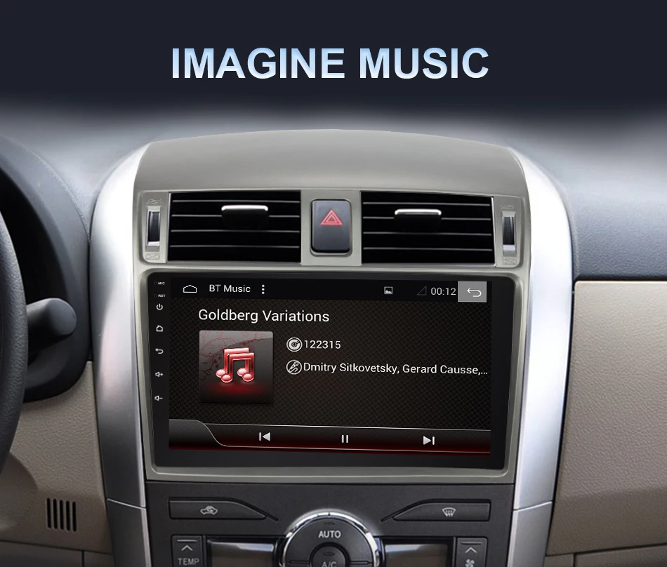 Sale Eunavi 4G+64G  6 core android 9.0 car dvd for Toyota Corolla E140/150  2007-2011 multimedia car radio gps navi PX6 Radio WIF 10