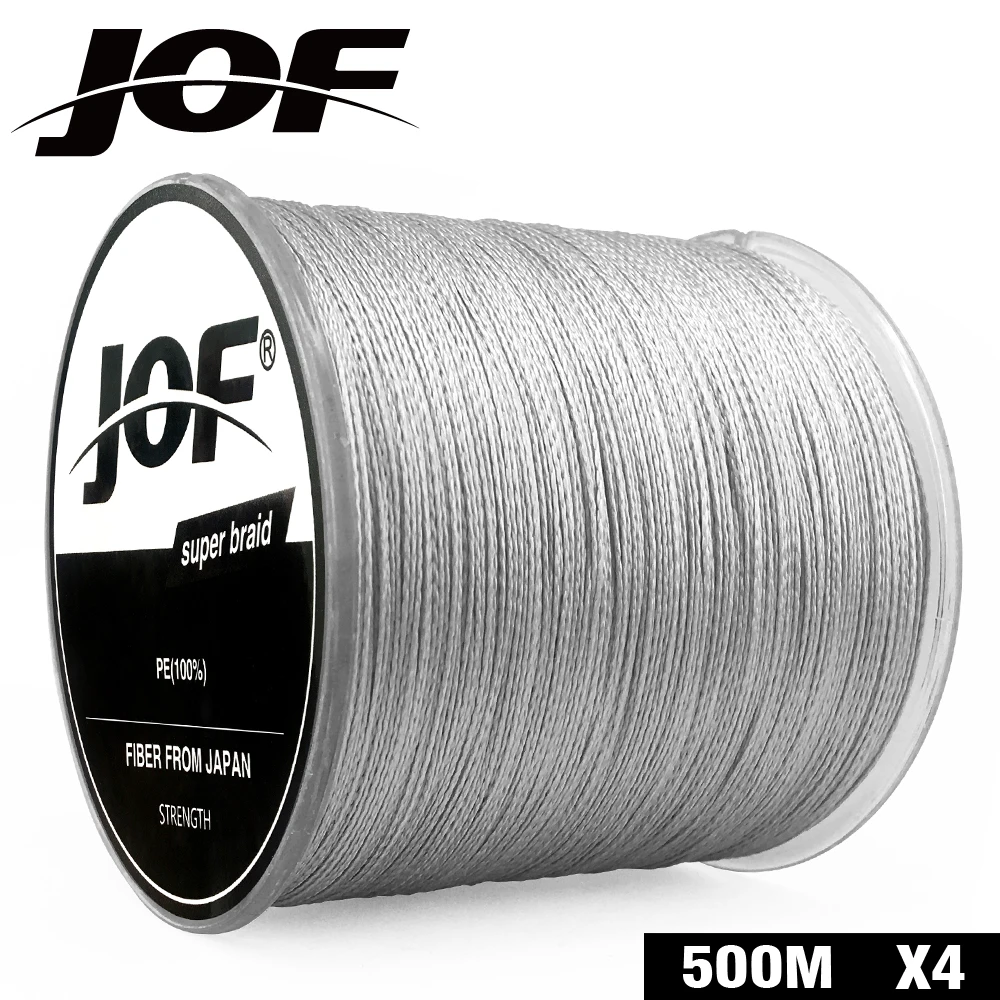 JOF خيط صنارة الصيد رمادي PE 100 متر 150 متر 300 متر 500 متر 1000 متر 4 السواحل Pesca ينسج مضفر الكارب خيط صنارة الصيد 10LB-82LB