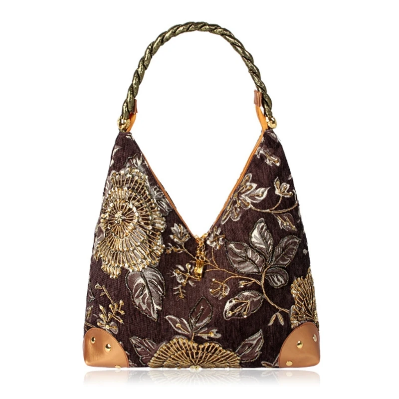 

Fashion Flower Embroidery Handbag Lady Shoulder Bag Tote Purse Women Handbag