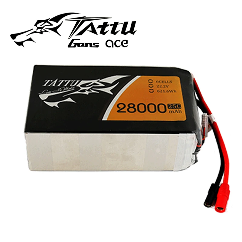 TATTU Lipo Battery 6S 22.2V 28000mAh 25C 6S1P 22.2V Batteries with AS150 Plug for RC UAV Drone Plant Protect Machine