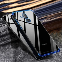 Чехол-бампер для Huawei Mate 20 Lite, Роскошный прозрачный чехол из ТПУ с силиконовым покрытием, блестящий чехол для Huawei Mate 20 lite, чехол