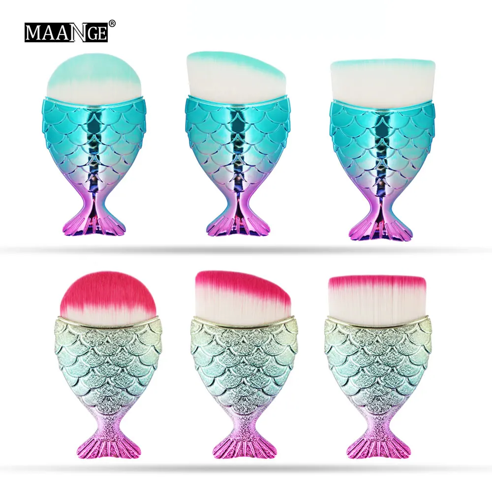 

1Pcs Lovely Mermaid Foundation Powder Blending Makeup Brush Contour Blush Cosmetic Beauty Make Up Brushes Tool Maquiagem