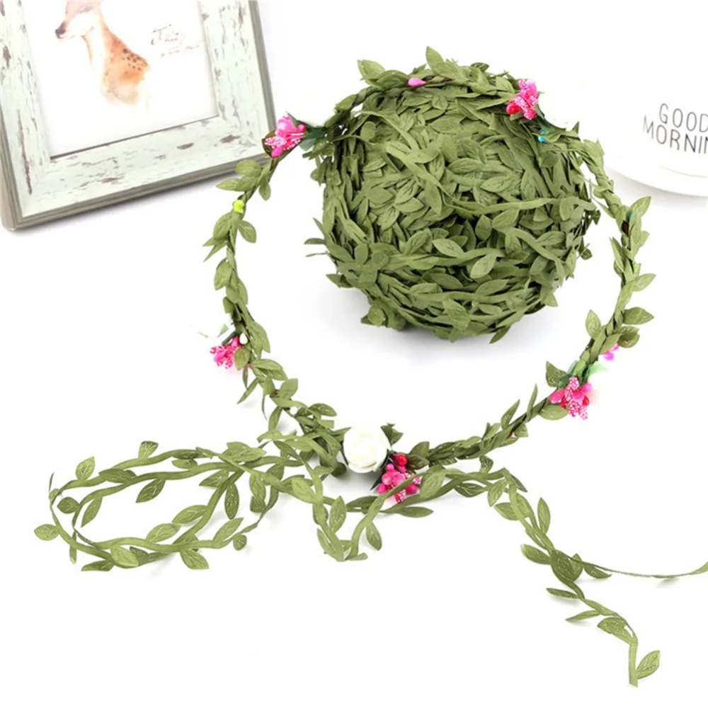 

Artificial Vines Hanging Plants Garlands Simulation Foliage Rattan Green Leaves Ribbon Accessory Wedding Wall Crafts Party Decor