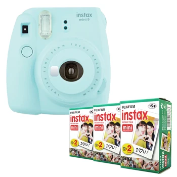 Fujifilm Instax Mini 9 Ice Blue мгновенная камера+ Fuji 60 пленка простая фотография белый край - Цвет: Ice Blue