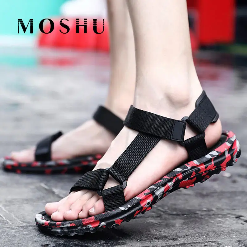 الرجال الصنادل الصيف الذكور زحافات صنادل شاطئ الترفيه التمويه المصارع Sandalias هومبر عارضة الشرائح Zapatos دي Hombre