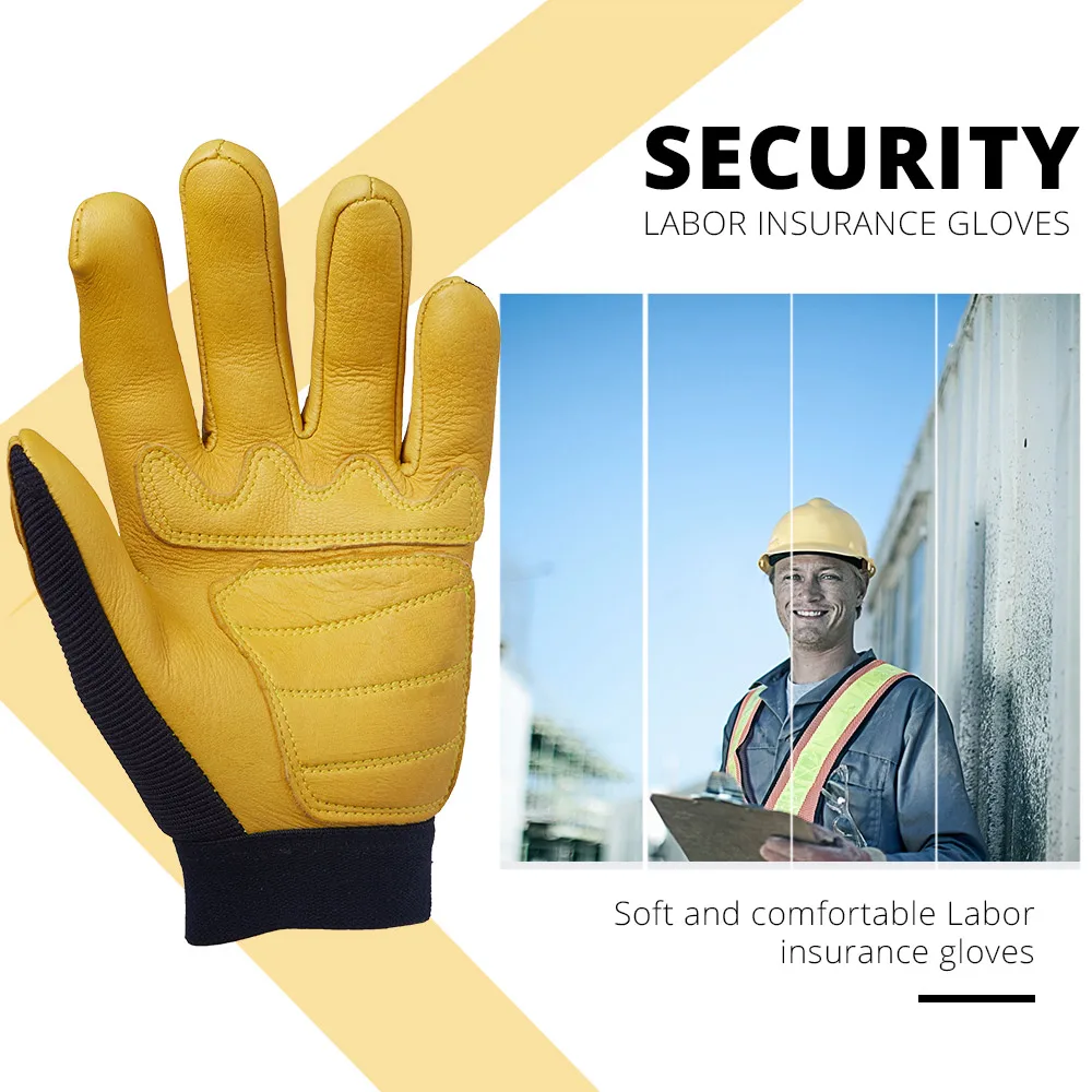 OZERO Men's Work Gloves Deerskin Leather Driver Security Protection Wear Safety Workers Working Racing Moto Gloves For Men 8003 OZERO Men's Work Gloves Deerskin Leather Driver Security Protection Wear Safety Workers Working Racing Moto Gloves For Men 8003