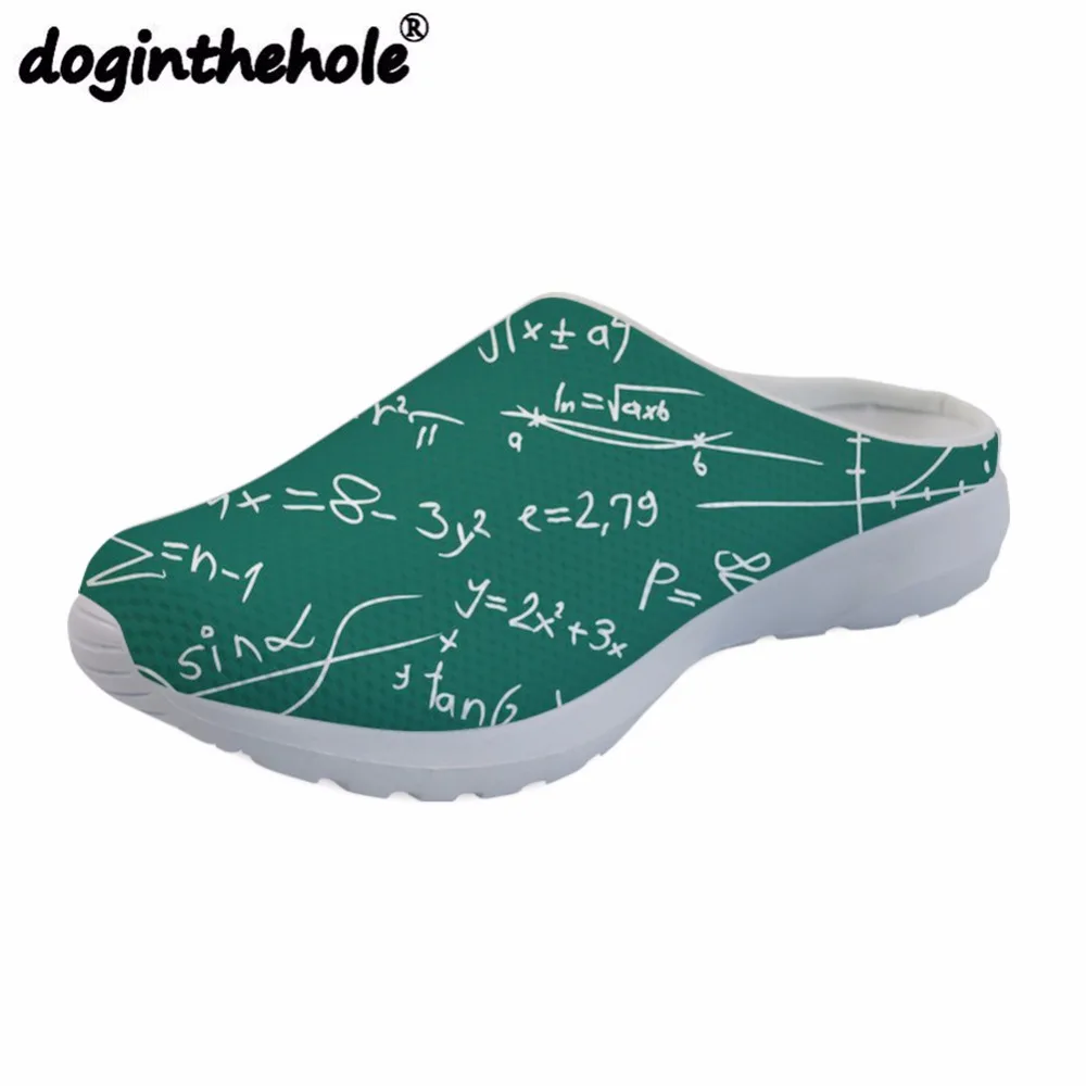

doginthehole Beach Shoes 2018 Men Mathematics Pattern Mens Sport Sandals Mesh Flats Sport Slipper Comfortable Platform Sneakers