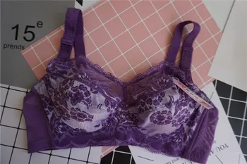 

Full Cup Thin Underwear Bra Plus Size Adjustable Lace Women's Bra Breast Cover B C D E F G H Cup Large Size Lace Bras