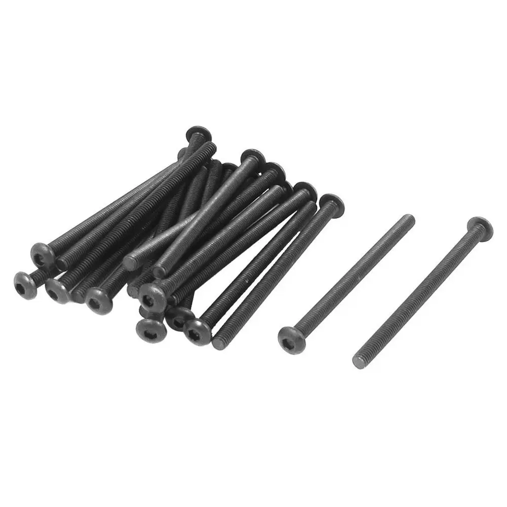 

M3 x 45mm Alloy Steel Hex Socket Button Head Screws Black 20 Pcs