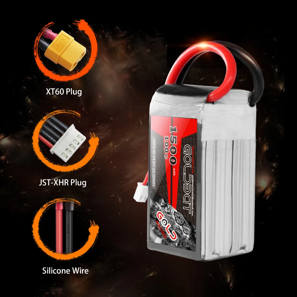 2 единицы GOLDBAT 1500mah Lipo батарея 14,8 v батарея Lipo 4S батарея 14,8 v lipo Дрон батарея 100C с XT60 разъем для fpv rc грузовик