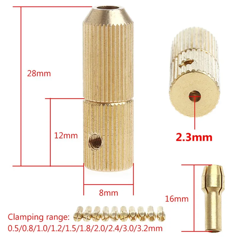 1+ 10 шт 0,5-3,2 мм микро твист набор для ручной дрели патрон электрический сверло цанговый 2,3 мм