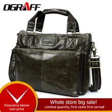 OGRAFF Men Shoulder Bag Men Genuine Leather Handbag Design Briefcase Crossbody Messenger Bags Men Leather Laptop Tote Travel Bag OGRAFF Men Shoulder Bag Men Genuine Leather Handbag Design Briefcase Crossbody Messenger Bags Men Leather Laptop Tote Travel Bag