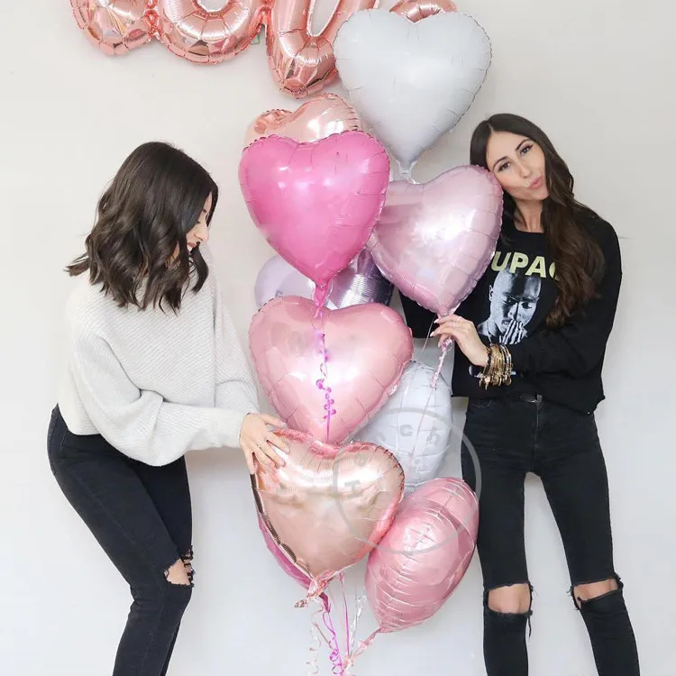 9 шт. Baby Shower Globos 18 дюймов розовый Белое Сердце Звезда гелия фольгированные шары