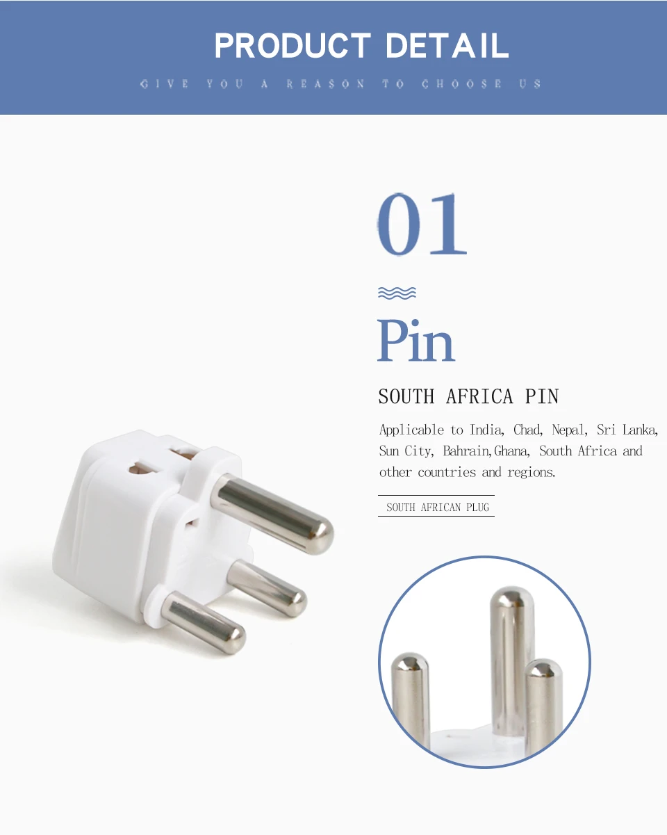 South African Conversion Plug Travel in Nepal Sri Lanka India Universal UKUSEUAU to Large South Africa Plug Outlet Adapter (4)