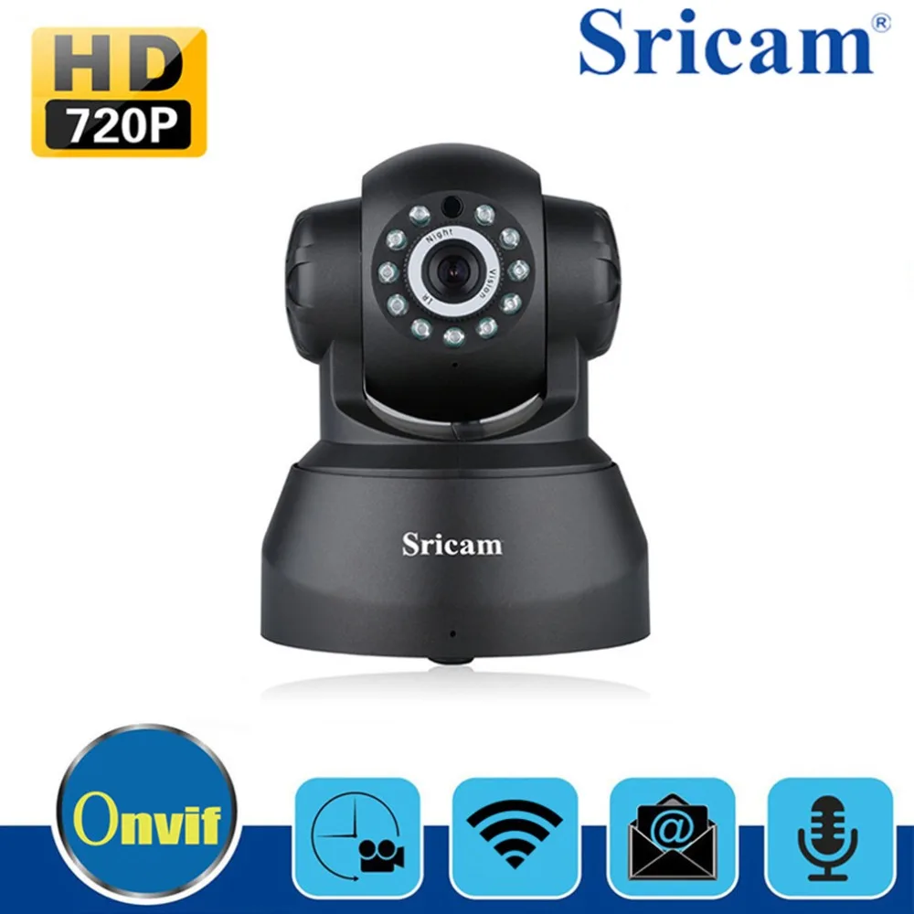 Sricam 1.0MP Wi Fi Беспроводной IP камера SP012 видеоняня сигнализации ночное видение двухстороннее обсуждение безопасности мониторинга