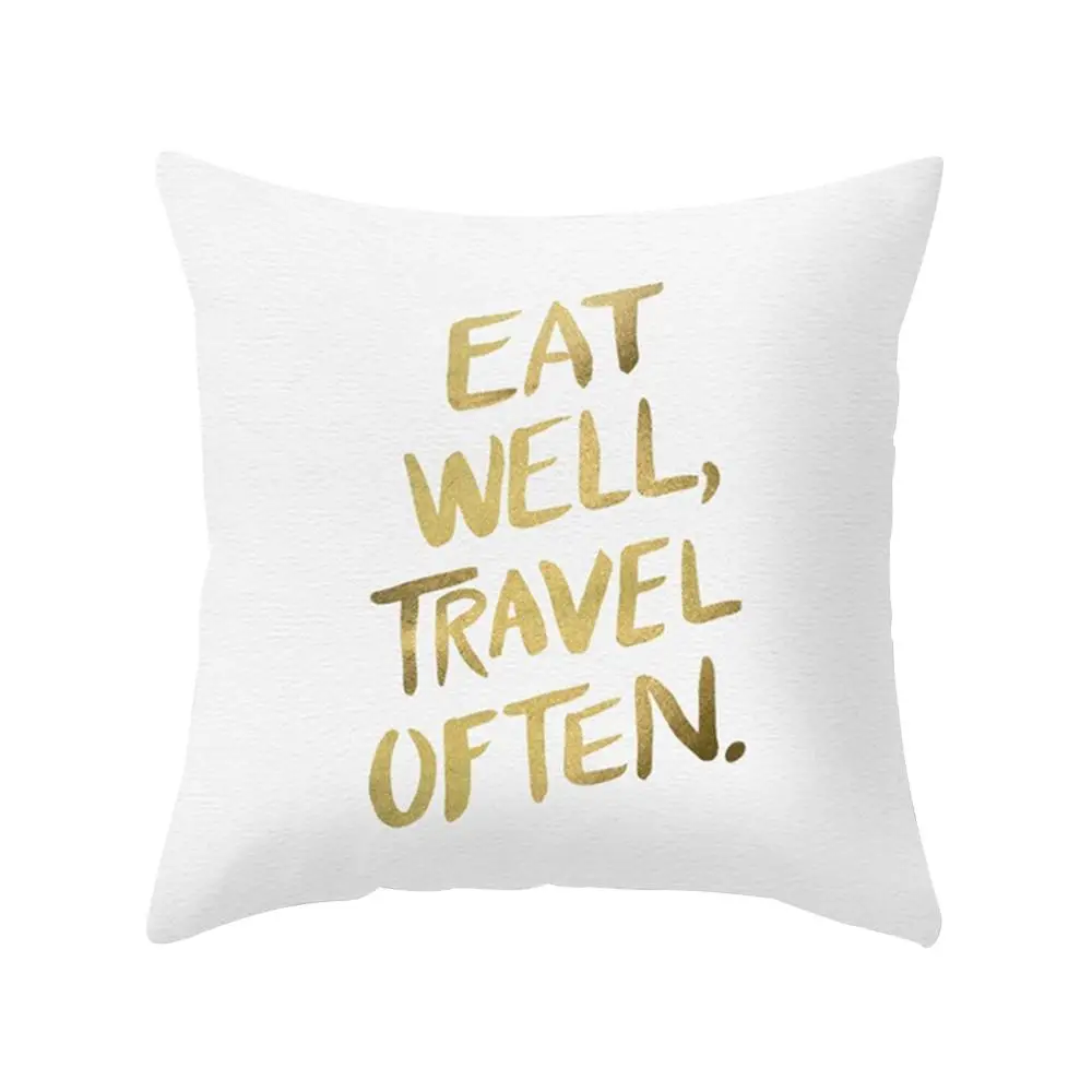 

Hot Sale cojines45x45 Nordic minimalist letter elegant pillowcase Polyester Letter Case Sofa Car Waist Cushion Home Decor Fancy