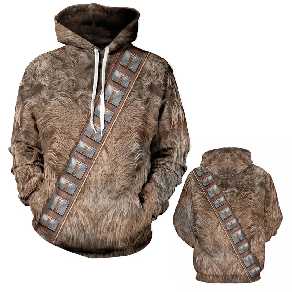 Star Wars I Am Chewie Chewbacca Furry Costume Hoodie Jacket Cosplay hooded sweater cover 3D printing men and women sweatshirts