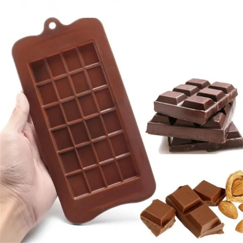 

4YANG 24 Cavity Cake Bakeware Kitchen Baking Tool Silicone Chocolate Mold Candy Maker Sugar Mould Bar Block Ice Tray Cake Tool