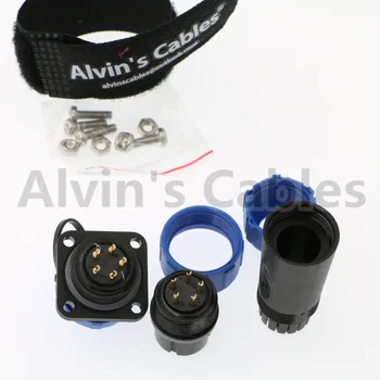 

3piece SP17 IP68 5 Pin IP68 Waterproof Male Plug and Female Square Socket Dustproof Circular Multipole Connector