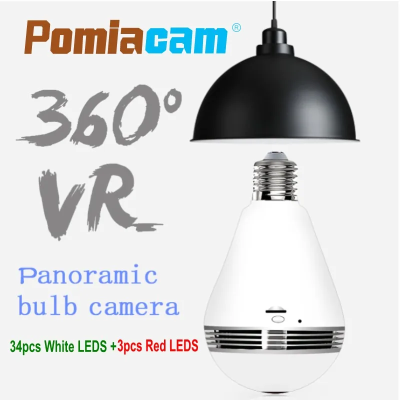 1.3MP 360eyes Wireless LED Light//IR Night Vision Lamp bulb Camera Home Security