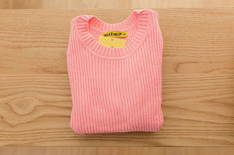 Детский свитер в рубчик для маленьких девочек; зимняя Осенняя вязаная одежда; пуловер; топы для мальчиков; детский джемпер для малышей; серый вязаный свитер - Цвет: pink