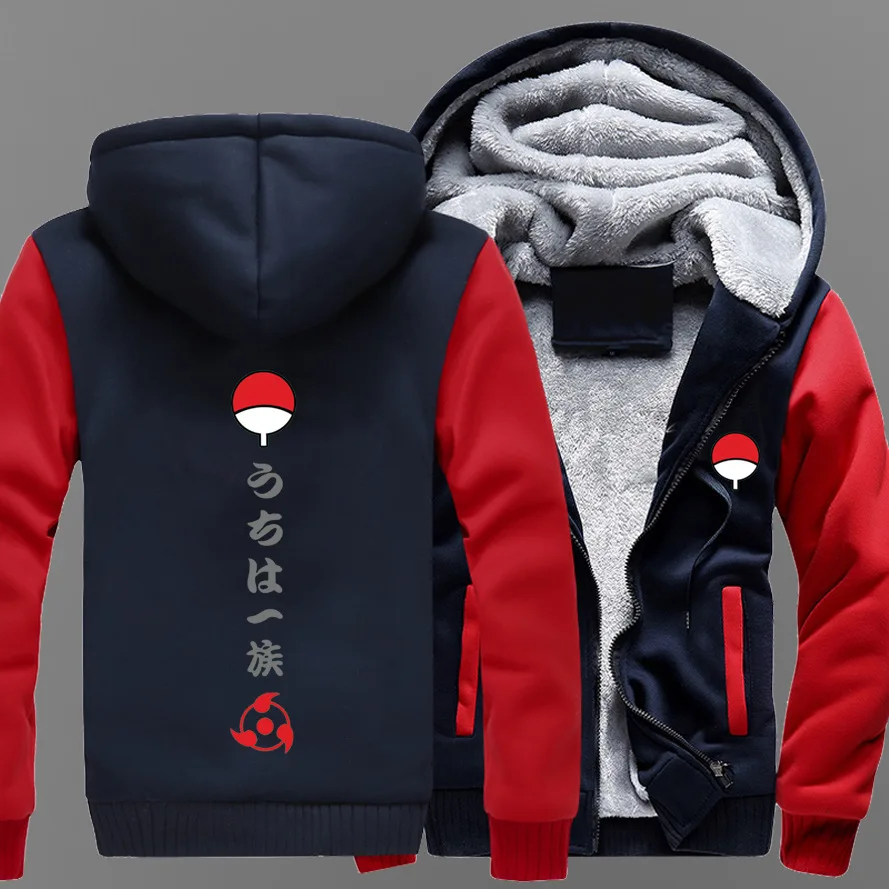

Dropshiping Naruto Hoodie Anime Uchiha Sasuke Cosplay Coat Uzumaki Naruto Jacket Winter Thick Zipper Luminous Sweatshirts