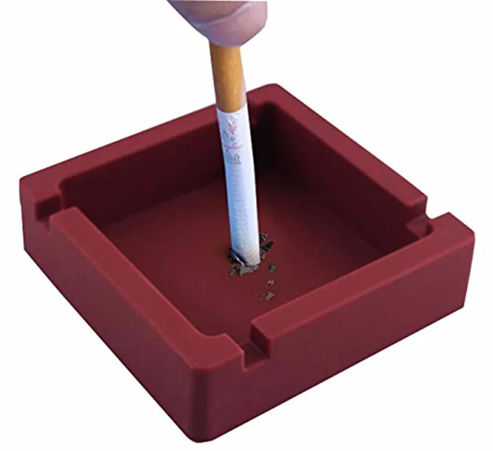

Tobacco Ashtray Silicone Premium Rubber Square Ashtray For Home Room Office Table High Temperature Heat Resistant Colorful F608