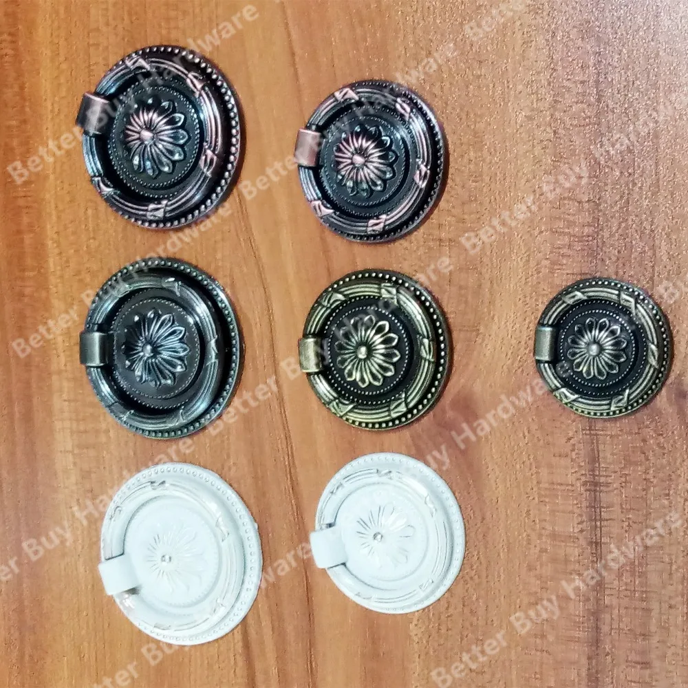 Dia. 38mm/47mm/56mm Ring Style single hole antique brass color knob zinc alloy furniture cabinet antique handle drawer pulls