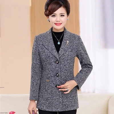 Стильный и элегантный высококачественный весенний и осенний женский пиджак большого размера Блейзер Feminino Blaser Mujer серый 5XL - Цвет: 1