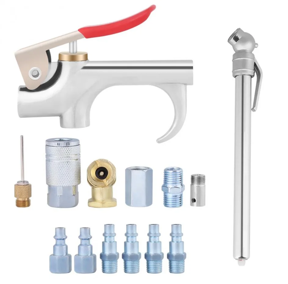 4x Air Compressor Accessory Kit Blow Gun Nozzle Coupler Chuck Inflator Tools 