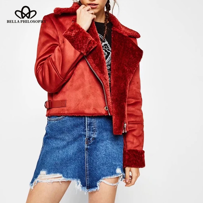 Wonder 2018 new autumn winter warm  jacket women faux fux jacket female thicken coat zipper turn down collar outwears