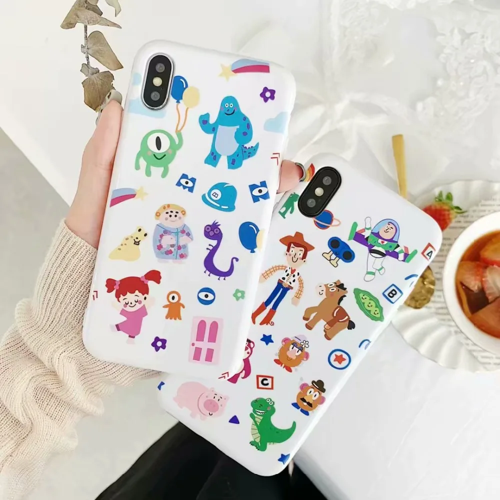 

ORYKSZ Cartoon Pattern Silicone Case For iPhone 6 6s 7 8 Plus X XR XS Max Soft Phone Cover for iPhone 7 Glossy TPU Ultra Thin