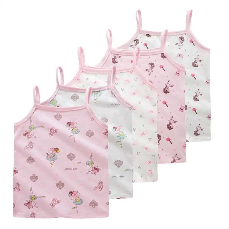 Girls Summer Floral Tanks Tops Girl Underwear Kids Clothes Cotton Camisole Baby Undershirt