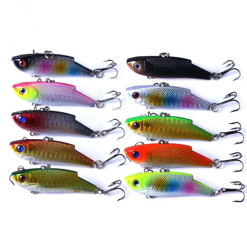 

1PCS VIB Fishing bait 5.5cm/9.3g 3D eyes fishing lure 10 colors metal VIB artificial bait lures for carp fishing