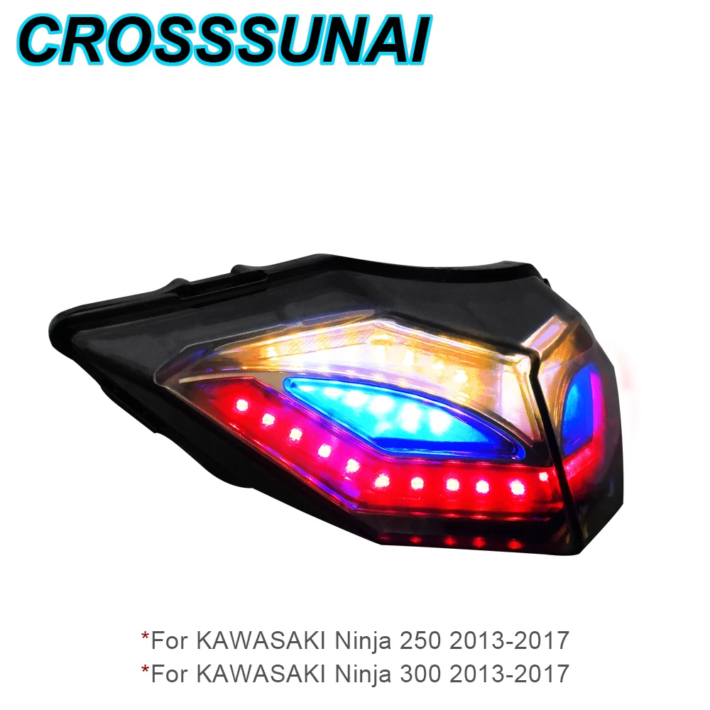 

Intermitentes Turn Signals Motorcycle LED Light Warn Tail Rear Brake Lights For KAWASAKI Ninja 250 300 2013 2014 2015 2016 2017