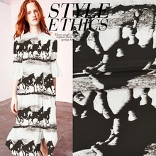 Дизайн печатная шелковая крепдешин ткань для Шелкового платье из натурального шелка рубашка